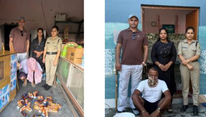 लाख कोशिशों के बावजूद अवैध शराब का कारोबार बेखौफ, आबकारी टीम की दबिश में 20 लीटर कच्ची शराब समेत देशी शराब बरामद, दो गिरफ्तार।