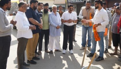 रेलवे रोड पर 6.68 लाख रुपये से बनेगा नाला, महापौर ने किया निर्माण कार्य का शुभारंभ.